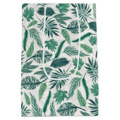 Moderne, groene, Blauwgroen, tropische modellen Medium Cadeauzakje (Achterkant)