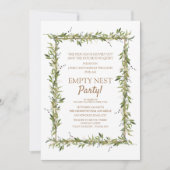 Moderne Groene Blaves Gold Empty Nest Party Kaart (Voorkant)