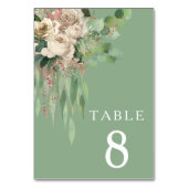 Moderne groene bloemen bruiloft kaart (Achterkant)
