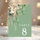 Moderne groene bloemen bruiloft kaart