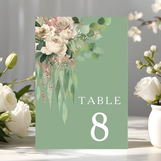 Moderne groene bloemen bruiloft kaart