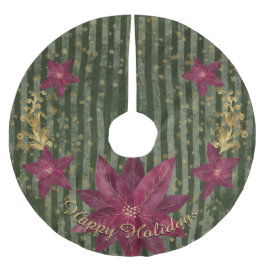 Moderne Groene Bloemen Poinsettia Persoonlijke Boo Kerstboom Rok