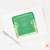 Moderne Groene Bloemen Product Verpakking Etikette Vierkante Sticker (Envelop)
