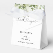 Moderne groene bloemhart scriptie bruiloft bedankdoosjes (Voorkant Zijde)