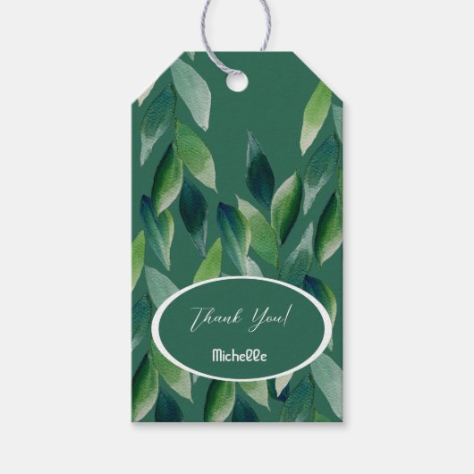 Moderne groene Boheemse Natuur Cadeaulabel (Voorkant)