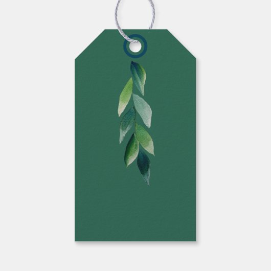 Moderne groene Boheemse Natuur Cadeaulabel (Achterkant)