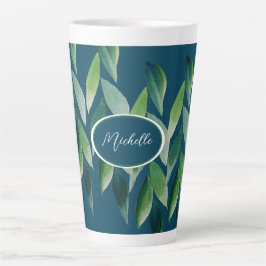 Moderne groene Boheemse Natuur Latte Mok