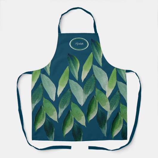 Moderne groene Boheemse Natuur Schort (Voorkant)