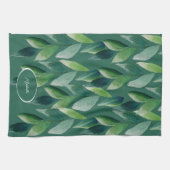 Moderne groene Boheemse Natuur Theedoek (Horizontaal)