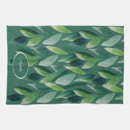 Moderne groene Boheemse Natuur Theedoek