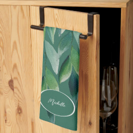 Moderne groene Boheemse Natuur Theedoek