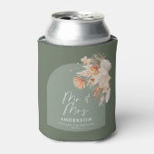 moderne groene bohemen - bruiloft met pampagras blikjeskoeler (Blikje Voorkant)