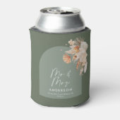 moderne groene bohemen - bruiloft met pampagras blikjeskoeler (Blikje Achterkant)