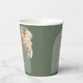 moderne groene bohemen - bruiloft met pampagras papieren bekers (Links)