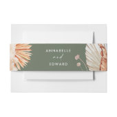 moderne groene bohemische pamapegras botanisch uitnodigingen wikkel (Voorkant Voorbeeld)