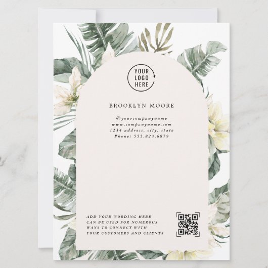 Moderne Groene Boho Boog | Prijsfolder (Achterkant)