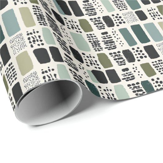 Moderne Groene Boho Cadeaupapier (Rol Hoek)