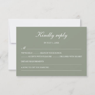 Moderne groene boho-huwelijk eenvoudig elegant RSV RSVP Kaartje