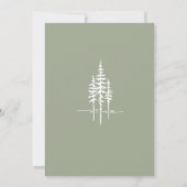 Moderne groene boom bos bruiloft uitnodiging (Achterkant)