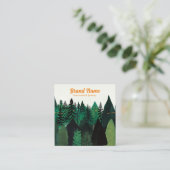Moderne groene bos illustratie sieraden display vierkante visitekaartje (Staand voorkant)