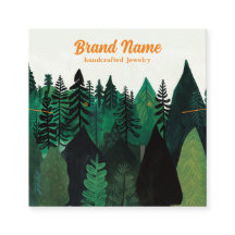 Moderne groene bos illustratie sieraden display