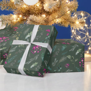 Moderne groene bosvakantie cadeaupapier