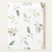 Moderne groene botanische bladeren Waterverf monog Planner (Achterkant)
