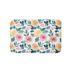Moderne groene botanische bleekroze flessenpatroon badmat