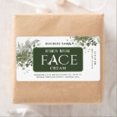 Moderne groene botanische elegant face crème etiket (Insitu)