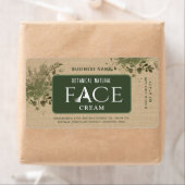 Moderne groene botanische elegante gelaatsma etiket (Insitu)