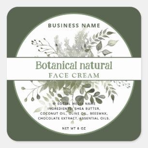 Moderne groene botanische elegante product vierkante sticker