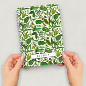Moderne groene botanische monogram notitieboek