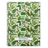 Moderne groene botanische monogram notitieboek (Voorkant)