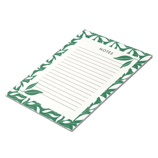 Moderne groene botanische notitieboek notitieblok (Schuin)