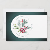 Moderne groene botanische ombre vun gradiënt het g feestdagenkaart (Achterkant)