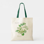 Moderne groene botanische Waterverf schilderen Tote Bag (Achterkant)