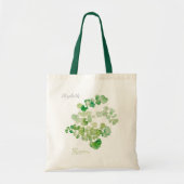 Moderne groene botanische Waterverf schilderen Tote Bag (Voorkant)