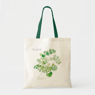 Moderne groene botanische Waterverf schilderen Tote Bag