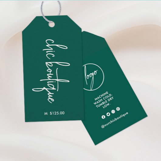 Moderne Groene Boutique Kleding Prijs Hang Label L Cadeaulabel