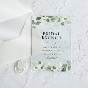 Moderne Groene Bruidsbrunch Bruidsuitnodiging Acryl Uitnodigingen