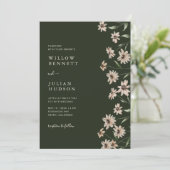 Moderne groene bruiloft in één keer kaart (Staand voorkant)