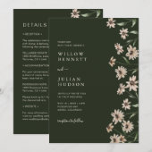 Moderne groene bruiloft in één keer kaart (Voorkant / Achterkant)