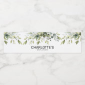 Moderne groene bruiloft met gebladerte waterfles etiket (Enkel label)