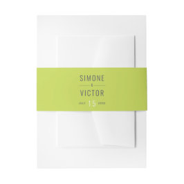 Moderne groene bruiloft met limongras uitnodigingen wikkel