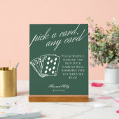 Moderne groene bruiloft speelkaarten voetstuk teke acryl bord (Huwelijk)