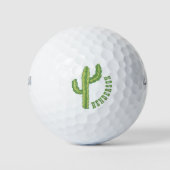 Moderne groene cactus gepersonaliseerde Sjabloon Golfballen (Voorkant)