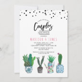 Moderne Groene Cactus & Stippen | Koppel Bruispart Kaart (Voorkant)
