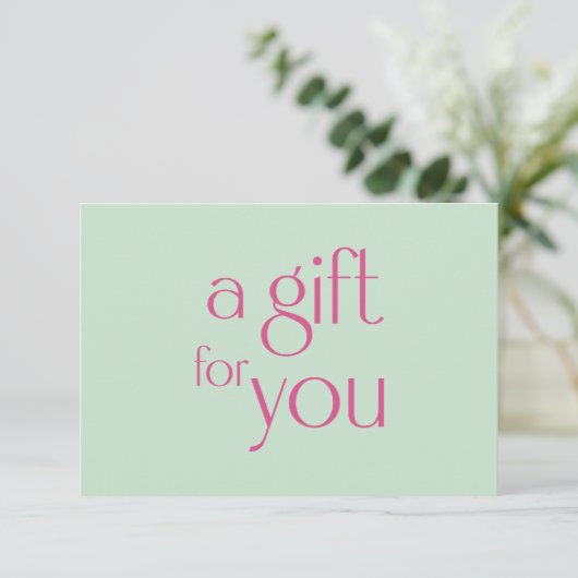 Moderne groene cadeaubon (Staand voorkant)