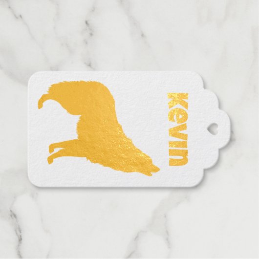 Moderne Groene Camo Zwart Wolf Silhouet Monogram | Cadeaulabels (Voorkant (horizontaal))