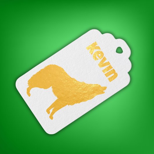 Moderne Groene Camo Zwart Wolf Silhouet Monogram | Cadeaulabels